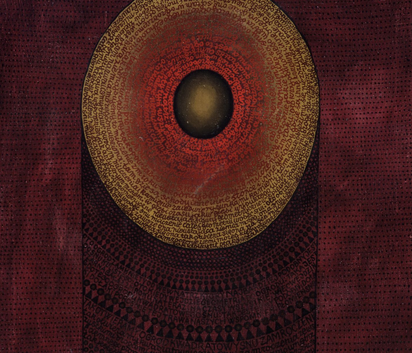 Zbigniew Makowski, This is how we open the square garden of sleep [Tak otwieramy ogród kwadratowy snu], 1963, oil on canvas, 90 x 70 cm © Zachęta – National Gallery of Art collection